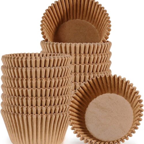 Standard Cupcake Muffin Liners for Baking 300 Pcs - Odorless Greaseproof Paper Muffin Baking Cups for Wedding Birthday Party Baby Shower Festivals (Natural)