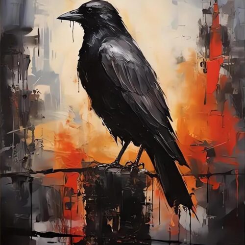 Diamond Art Kits for Adults, Crow Diamond Painting Kits, Animal Dimond Art Paintings Kit, Diamond Dot, Gem Painting Kit, Crafts for Adults,Paint by Diamonds Crystal Art Home Wall Decor Gifts 12x16inch