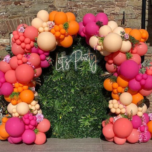 Tropical Luau Party Balloon Garland Arch Kit for Hawaiian Beach Pool Theme Aloha Party Birthday Flamingo Party Backdrop Decorations and Suppliers (Rose Orange Blush)
