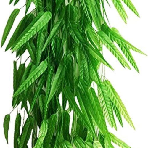 Fake Green Willow Rattan 71 Inch 10 Pcs Artificial Green Bamboo Leaves Artificial Greenery Lvy Vine Leaves Artificial Flower Garland for Home Hotel Office Wedding Party Garden Decor