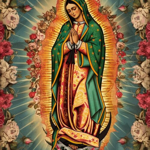 5D DIY Diamond Art Painting Virgin Mary Full Round Drill Embroidery for Wall Decoration 12X16 inches