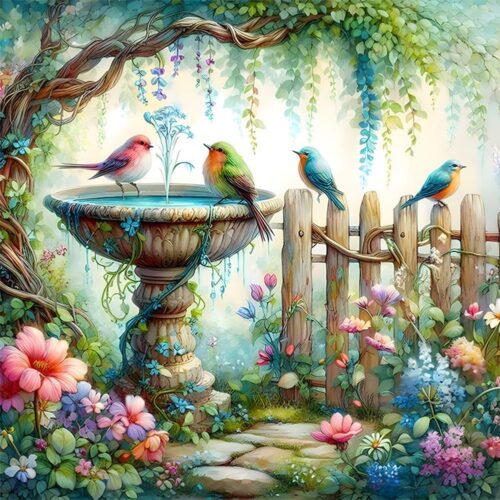Landscape Diamond Painting Kits for Adults, 5D DIY Diamond Art Kits for Beginners, Full Drill Diamond Painting Kits for Home Wall Decor, Bird, 12x12 Inch
