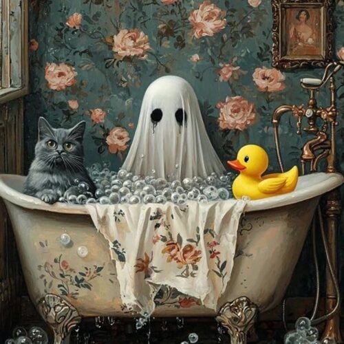 Diamond Art Kits for Adults,Halloween Ghost Diamond Art Diamond Painting Kit,5D Diamond Painting with Round Gem Art Kits for Gift Home Wall Decor 12x16inch