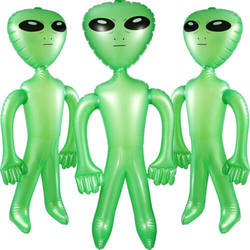 3 Pcs Alien Inflates Inflatable Jumbo Alien Blow up Toy for Party Decorations, Halloween, Birthday, Theme Party(35 Inch,Green)