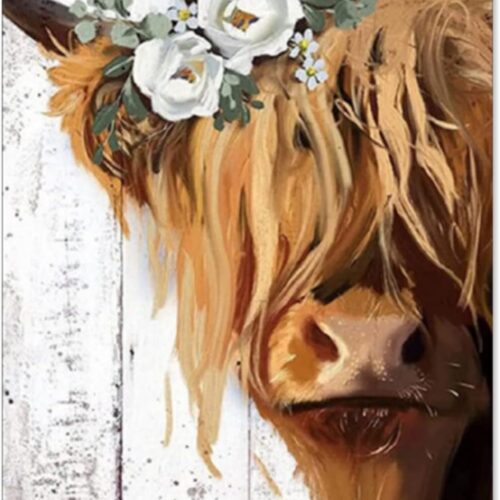 DIY Paint by Number for Adults Beginner Highland Yak Painting Numbers Paint Kits Canvas DIY Arts Crafts for Home Decor 16x20 Inch Without Frame