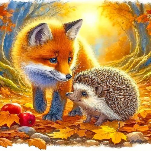 Fox Diamond Painting Kits for Adults, 5D DIY Diamond Art Kits for Beginners, Full Drill Diamond Painting Kits for Home Wall Decor, 12x12 Inch