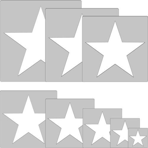 8 Pieces Large Stencil for Painting Star Template 5 Point Star Stencil Reusable Plastic Paint Template for Art Painting on Wall Paper Floor Ceiling Flag Wood Fence Home Decoration