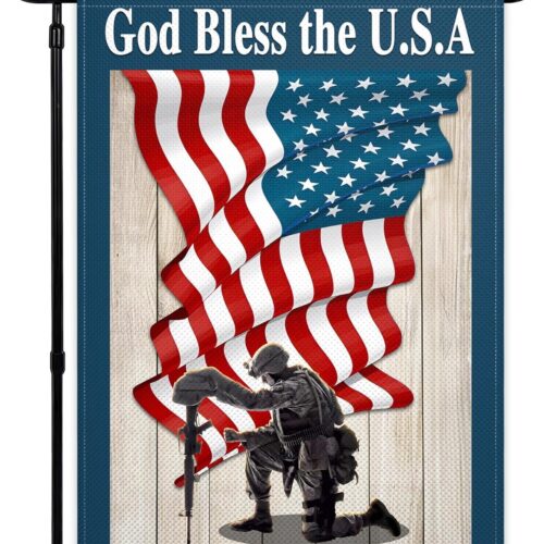 Memorial Day Garden Flag 12x18 Inch Double Sided God Bless America 4th of July Independence Day Patriotic Garden Flags for Outside Yard Sign Outdoor Garden Holiday Decoration