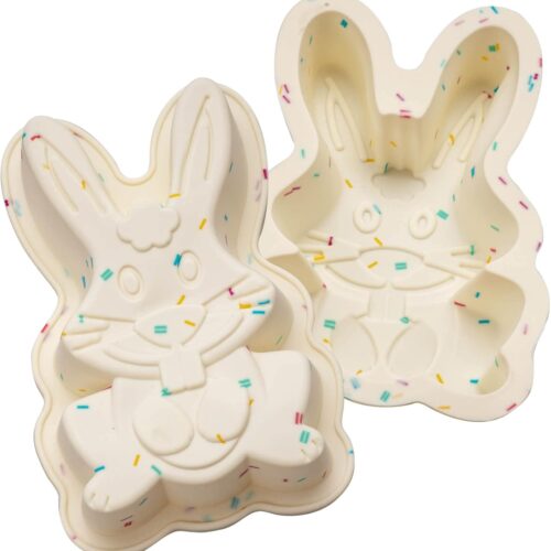 Easter Bunny Molds 2 Pack Bunny Cake Pan Rabbit Cake Mold Silicone Cute Cake Molds Jumbo Bunny Breakable Chocolate Gummy Mold for Baking Easter Day Party Cake Dessert Giant Gummy
