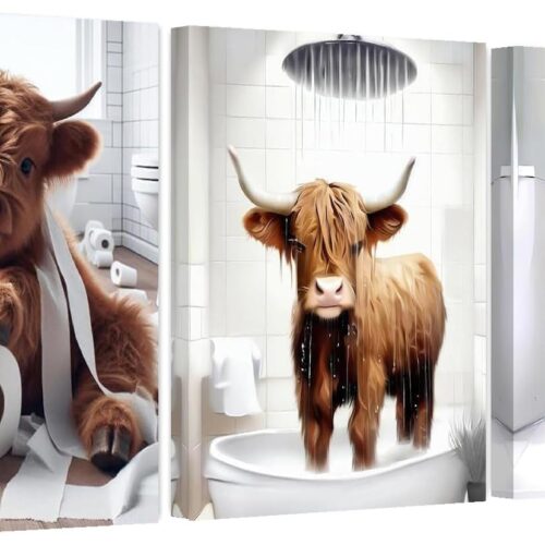 3 Pack Cow Diamond Art Kits for Adults - Farm Animal Humor 5D Diamond Painting Kits, Full Drill Diamond Dot Gem Art Kit for Adults Wall Home Decor Arts Craft 12x16 inch
