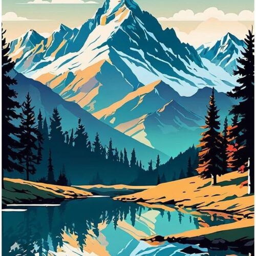 Landscape Diamond Art Kits for Adults, Mountain Scenery Diamond Painting Kits for Adults Beginner, 5D DIY Full Round Drill Forest Gem Arts for Gift and Home All Decor,12x16 Inch