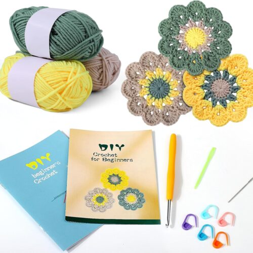Crochet Starter Kit with Step-by-Step Video Tutorials, Hook, Accessories, Learn to Crochet Beginner Kit for Adults and Kids, DIY Arts & Crafts