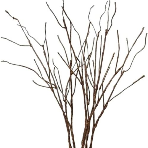 5PCS Artificial Lifelike Curly Willow Branches Decorative Dried Twigs, 25.9 Inches Fake Bendable Sticks Plastic Vines/Stems for DIY Greenery Plants Vases Home Office Party Decoration