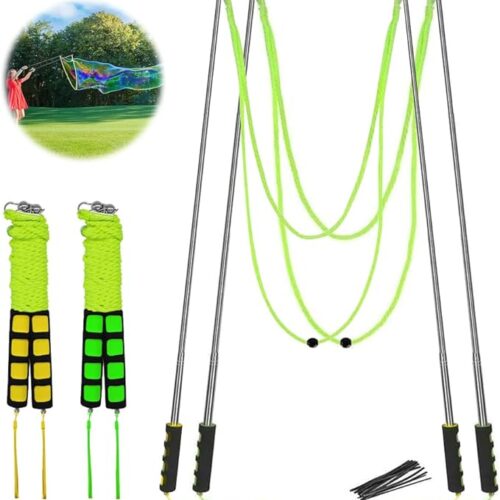 Bubble Wands, Ubitree 2Pcs Stainless Steel Giant Bubble Blower Wands, Telescopic Design Outdoor Bubble Sticks Bubble Maker Toys for Boys Girls Adults Birthday Party Favors Lawn Park Beach Summer Fun