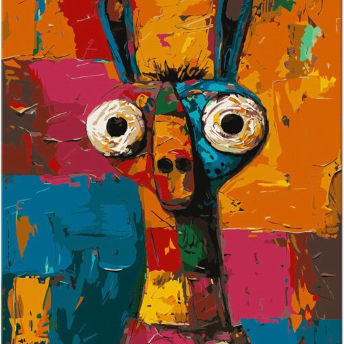 Paint by Numbers for Adults Beginners, DIY Paint by Numbers on Canvas for Kids, Oil Painting Kits for Gift Home Wall Decor, 10 Brushes and Acrylic Paint, 16x20 Inch, (Colorful Donkey, Unframed)