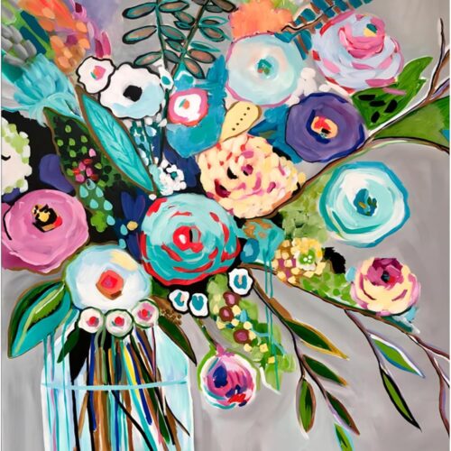 Flower Paint by Numbers for Adults Beginners, Abstract Paint by Number Flowers,DIY Acrylic Flower Paint by Numbers Kits on Canvas for Gift Home Decor 16''W x 20''L