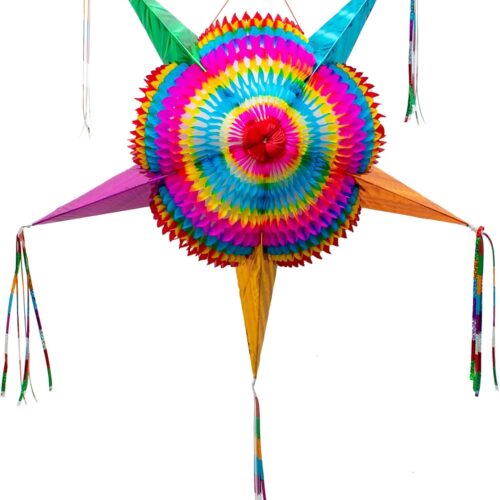 Mexican Piñata (Large 32 inches) - Authentic Handmade Foldable Large Pinata for Birthday Party - Piñatas para Cumpleaños - Fiesta Piniata - Mexican Star Pinata - Cinco de Mayo Pinatas
