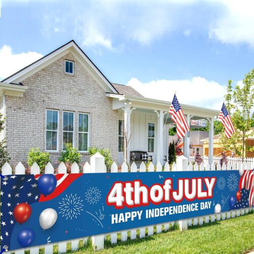 Happy 4th of July Banner - 120x20 Inch | Fourth of July Banner, 4th of July Decorations Outdoor | Fourth of July Decorations, Independence Day Decorations