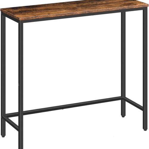 Narrow Console Table, 29.5" Small Entryway Table, Thin Sofa Table, Side Table, Display Table, for Hallway, Bedroom, Living Room, Foyer, Rustic Brown and Black BF75XG01