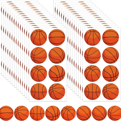 240 Pcs Basketball Stickers Vinyl, Basketball Stickers for Water Bottle Kids Girls Boys, Sports Ball Decals Waterproof for Sports Party Favor Supply Reward Pride Planner Calendar DIY Craft