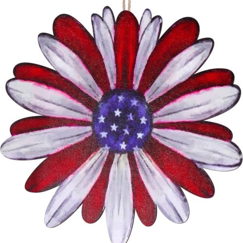Fourth of July Front Door Sign Patriotic Wreaths Wooden Double Sided Independence Day Hanging Sign 4th of July Door Sign Patriotic Plaque July 4th Memorial Day Wall Window Porch Decorations