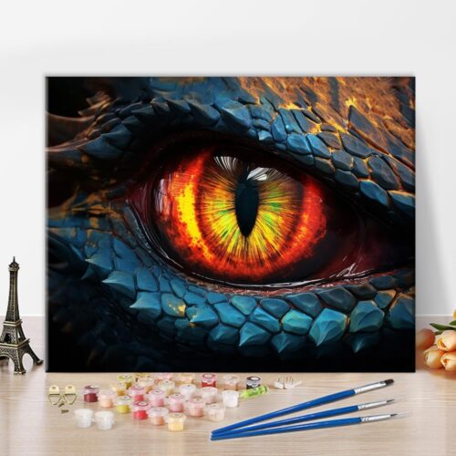 Dragon Eyes Paint by Numbers for Adults Beginner Dragon Scale Painting Fantasy Art Paint by Number Kits DIY Acrylic Painting for Adults Paint by Number Paint by Number Arts Craft16 x20 Inch