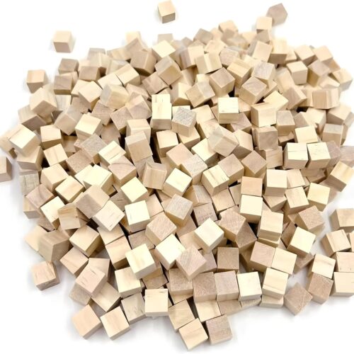 Wood Blocks for Crafts, Unfinished Wood Cubes, 1cm Natural Wooden Blocks, Pack of 300 Small Wood Square Blocks, Wooden Cubes for Arts and Crafts and DIY Projects