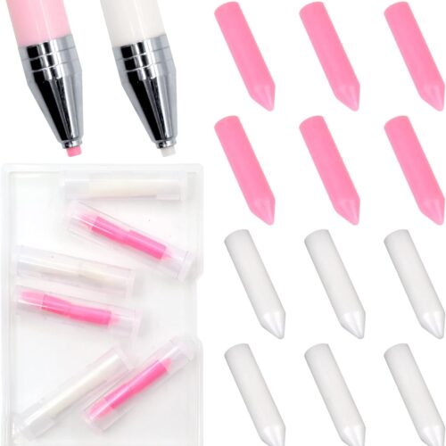 12 PCS Diamond Art Pen Clay Accessories - 5D Diamond Painting Wax Glue, Replacement Wax Tip for DIY Craft Painting
