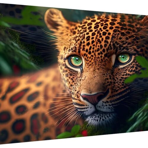 Leopard Large Diamond Art Kits for Adults,Full Drill Animal Diamond Painting Kits for Adult Beginners,DIY 5D Round Drill Painting by Diamonds Gem Art and Crafts for Home Wall Decor 16x28 lnch.