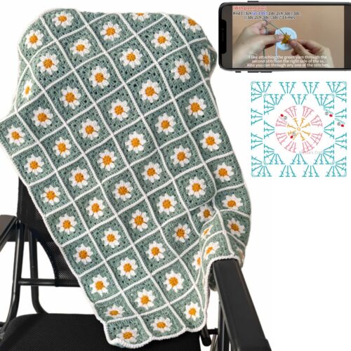 Blanket Crochet Kit,Beginner Crochet Kit for Adults (Not Crocheted Blanket)