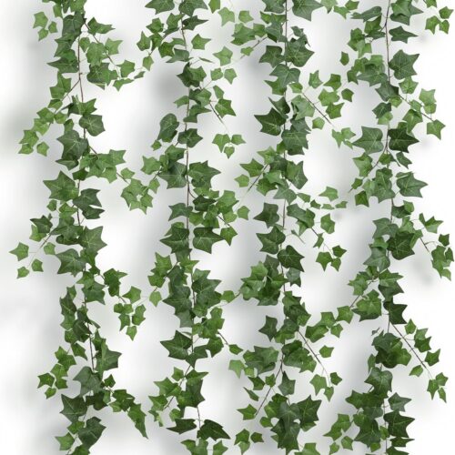 4 Strands Fake Plants Artificial Vine Ivy 71 ”Fake Vine Silk Green Leaves Faux Hanging Plant Greenery for Bedroom Home Wall Party Wedding Arch Apartment Room Decor (Ivy)