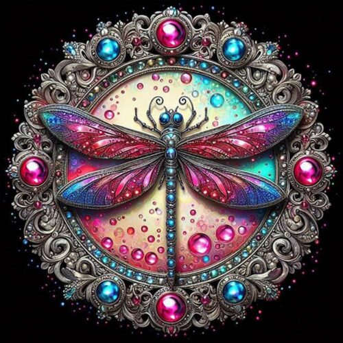 Diamond Painting Kits for Adults Dragonfly, Round Full Drill Diamond Art Kits, 5D DIY Paint with Diamonds Crafts for Home Wall Decoration Gifts 12×12Inch, Insect