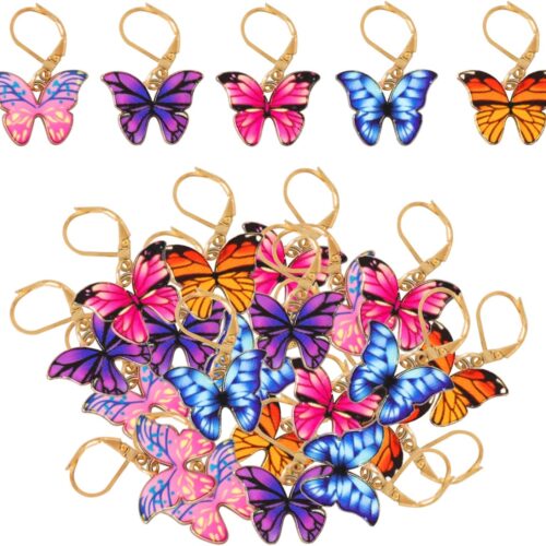 20 Pcs Butterfly Stitch Markers for Crocheting,Stitch Markers with Lobster Claw Clasps Alloy Crochet Stitch Markers for Knitting Weaving Sewing Quilting Handmade Jewelry(5 Colors)