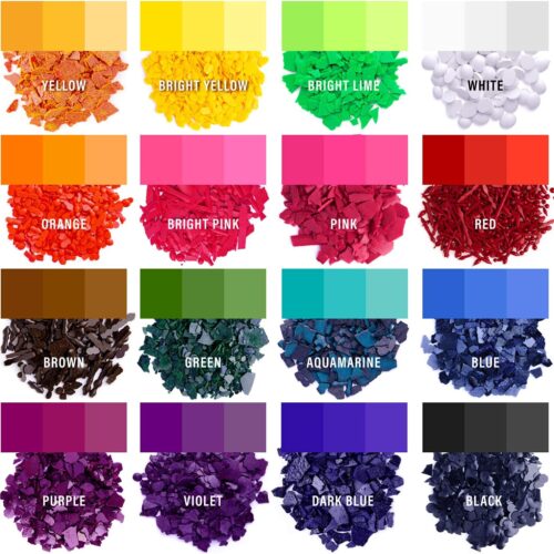 Candle Wax Dye for Soy Candle Making - 16 Popular Candle Dye Coloring Chips - Premium Candle Wax Coloring - Highly Concentrated Candle Chips Colors