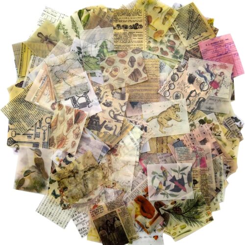 Vintage Scrapbooking DIY Material Paper Pack Animal Floral News Paper Letter Decorative Antique Retro Natural Collection Art Craft Diary Journal Embellishment Supplies