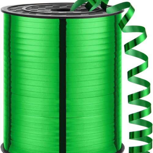 Ribbon,500 Yard Curling Ribbon for Crafts, Balloon Ribbon, 3/16" Ribbon for Gift Wrapping, Florist Flower (1 Roll) (Green)