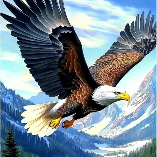 Eagle Diamond Art Kits for Adults - 4Th of July Diamond Painting Kits DIY 5D Full Drill Diamond Dots Paintings with Diamonds Gem Art and Crafts for Home Decor 12x16 Inch