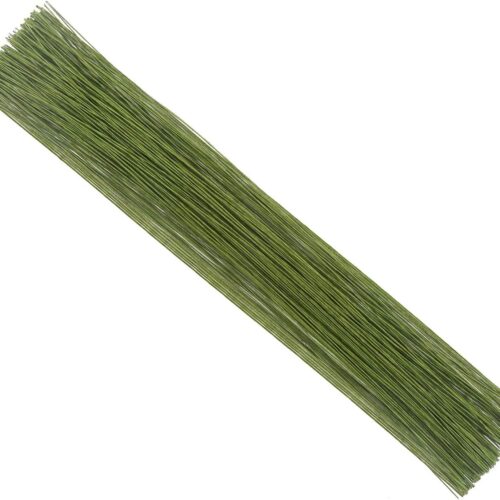 CCINEE 24 Gauge Dark Green Floral Wire Stem for Flower Arrangement Craft Supply,16 Inch,200PCS