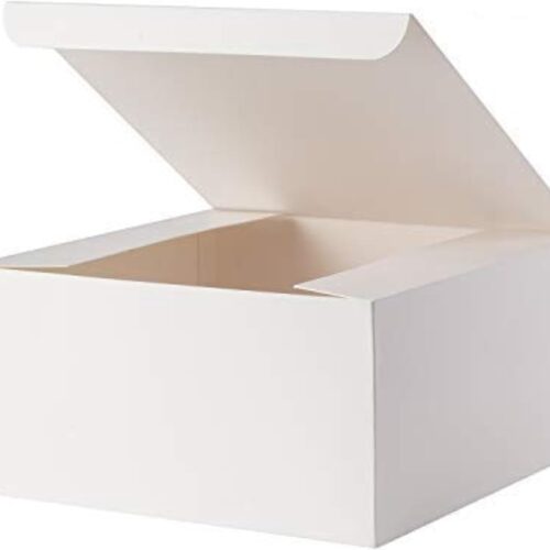 Gift Box 20 Pack 8 x 8 x 4 inches Fold Box Paper Gift Box Bridesmaids Proposal Box for Bridal Birthday Party Christmas（White）