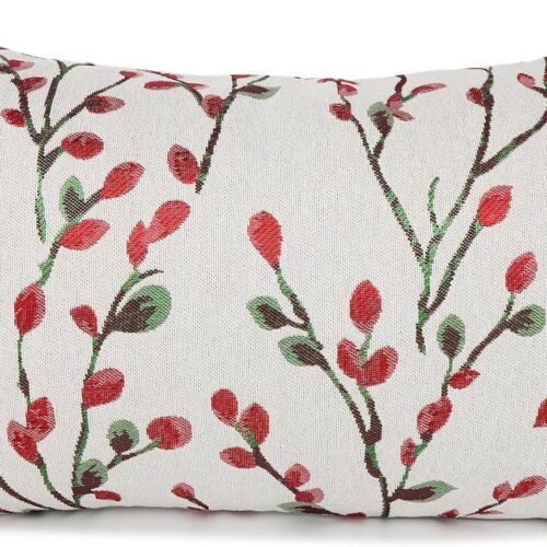 Classical Embroidery Jacquard Christmas Red Square Decorative Throw Pillow Case Cushion Cover,12x20 inch