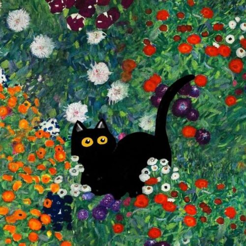 Adult Diamond Art Painting Kits-Black Cats and Flower Diamond Art Kits for Adults,5D Diamond Painting Kits,Full Round Diamond Arts Diamond Art Kits,Craft Home Wall Art Deco-12x16inches