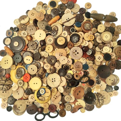 Mixed Vintage Wood Buttons for Crafts,Assorted Shapes Bulk DIY Sewing Wooden Button,artfone Painting Decorative Handmade,2 Holes and 4 Holes(400-500PCS)