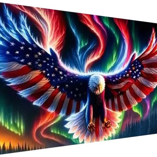 5D Eagle Diamond Painting for Adults - Large Size Amercia Eagle Diamond Painting Kits, DIY Full Drill Diamond Art Kits for Adults, Gem Painting Kit Animal for Home Wall Decor 27.5 X 15.7 Inch