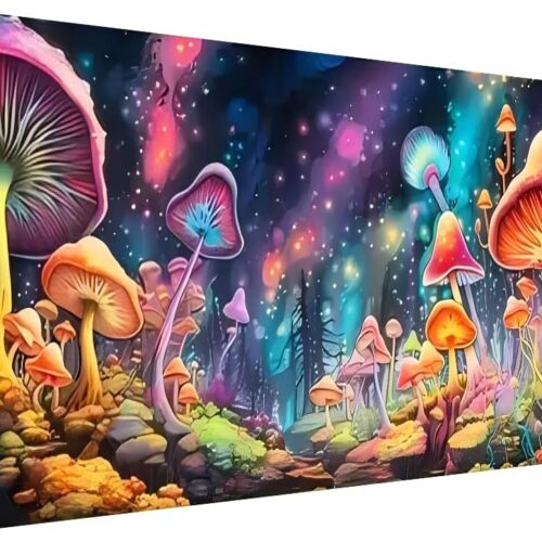 Diamond Painting Kits,Diamond Art for Adults Mushroom Forest Full Round Drill Large Size(31.5x11.8 inch),Abstract Scenery Paint with Diamonds Crystal Gem for Gift,Wall Decor