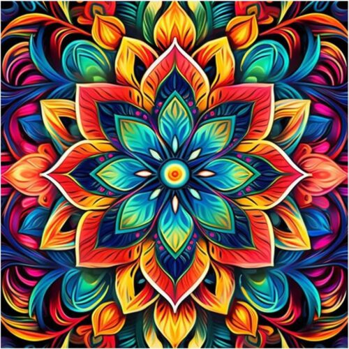 Diamond Painting Kits for Adults, Mandala Diamond Art Kits for Beginners, 5D DIY Diamond Bead Art, Full Drill Round Gem Craft Home Decor 12x12 inch