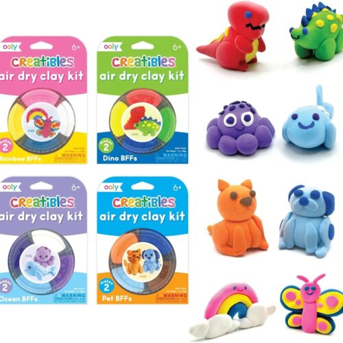 Creatibles, 16 Colors Air Dry Clay Expansion Set for Kids Crafts, Modeling Clay in 16 Colors, 4 Tubs, Airdry DIY Art Expansion Set for Kids Ages 6 and Up