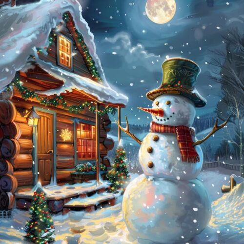 Paint by Numbers Kit for Adults Beginner Snowman, Acrylic Christmas Oil Painting by Numbers Kits with PaintBrushes Paintwork Art Crafts Canvas for Home Decor 16x20 inch d3