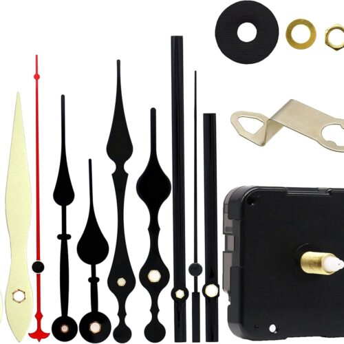 12888 Quartz DIY Wall Clock Movement Mechanism Repair Parts Replacement Kit Sweep Silent Movement,13mm (1/2 Inch) Maximum Dial Thickness, 23mm (29/32 Inch) Total Shaft Length.(Black Hand)