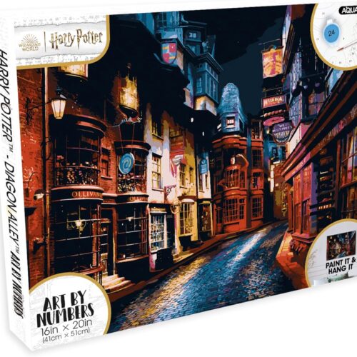 Harry Potter Diagon Alley Art by Numbers - 16 x 20 inches Harry Potter Themed Paint by Number for Adults & Kids - DIY Color by Number Paint Kit for Beginner - Officially Licensed