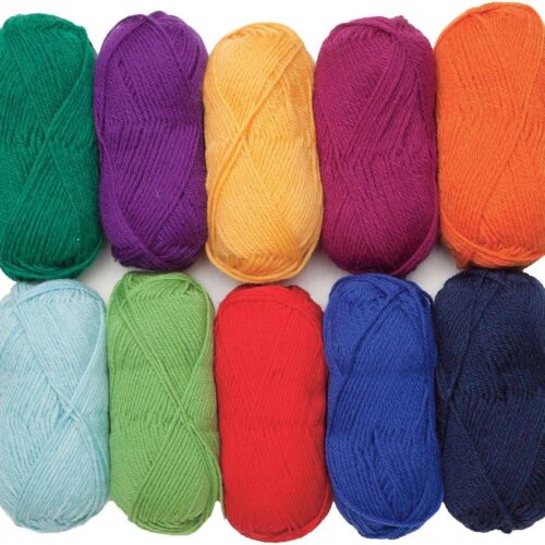 Wool of The Andes Yarn Pack - 10 Skeins of 100% Wool Worsted Weight Yarn (Rainbow)